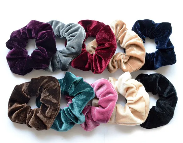 10 Pcs Hair Scrunchies Velvet Hairband Ponytail Holder Tie Bow for Women Tie Ropes Adult Elastic Girls Hair Ties Gum Accessories