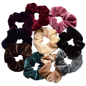 10 Pcs Hair Scrunchies Velvet Hairband Ponytail Holder Tie Bow for Women Tie Ropes Adult Elastic Girls Hair Ties Gum Accessories