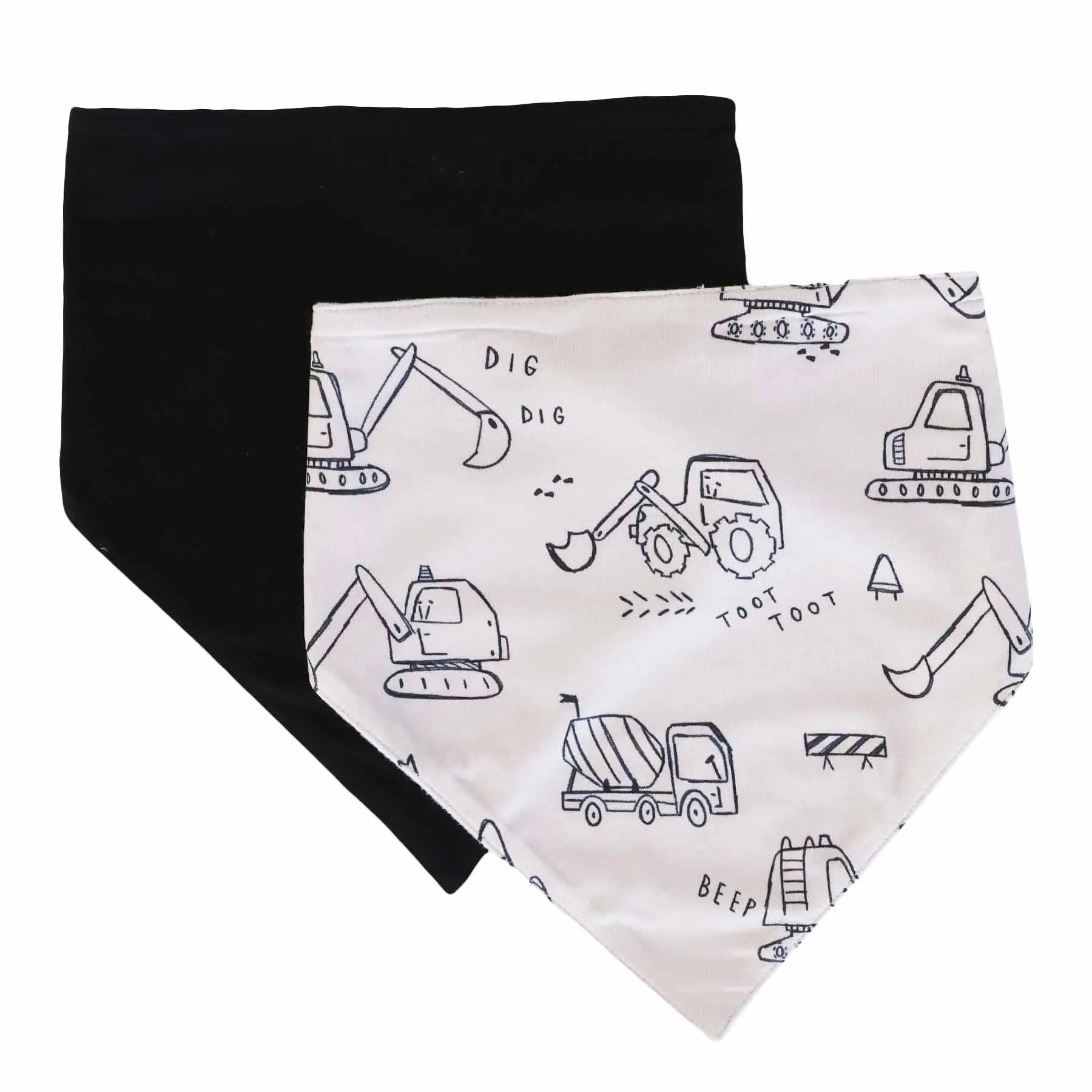 Doodle Dozers 2pc Bandana Bibs