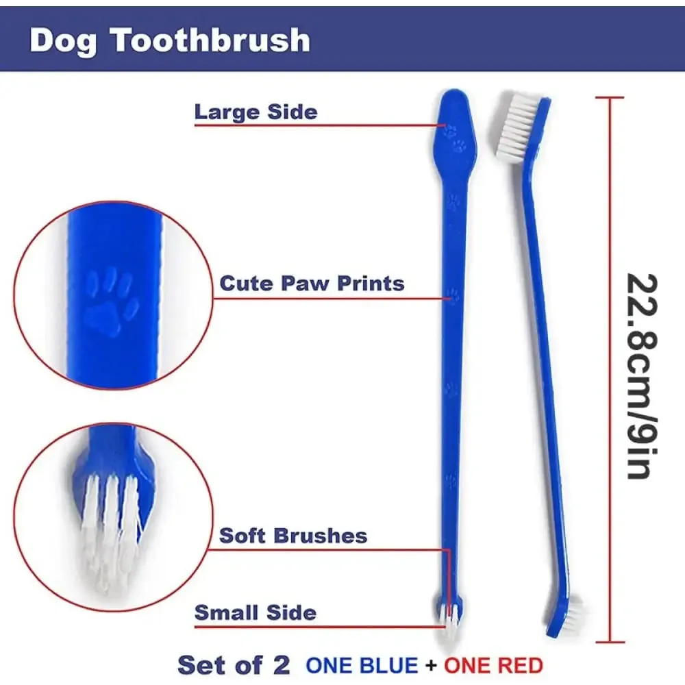 Double Sided Super Soft Bristles Long Handle Canine Dental Hygiene Dog Toothbrush