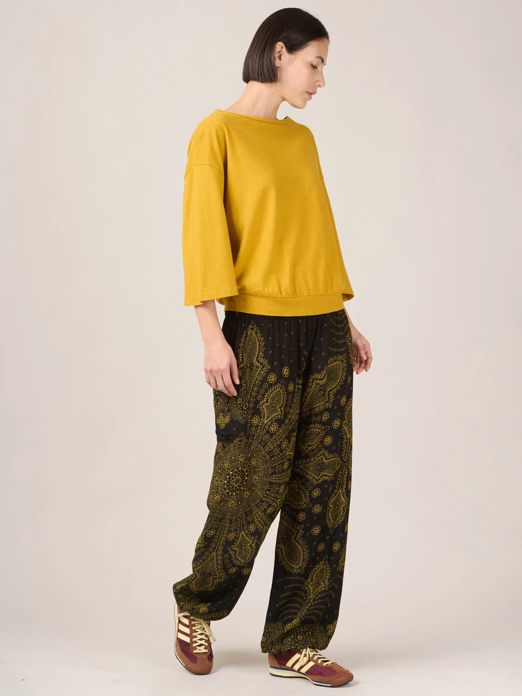 Feather Paisley Harem Pants - High Crotch