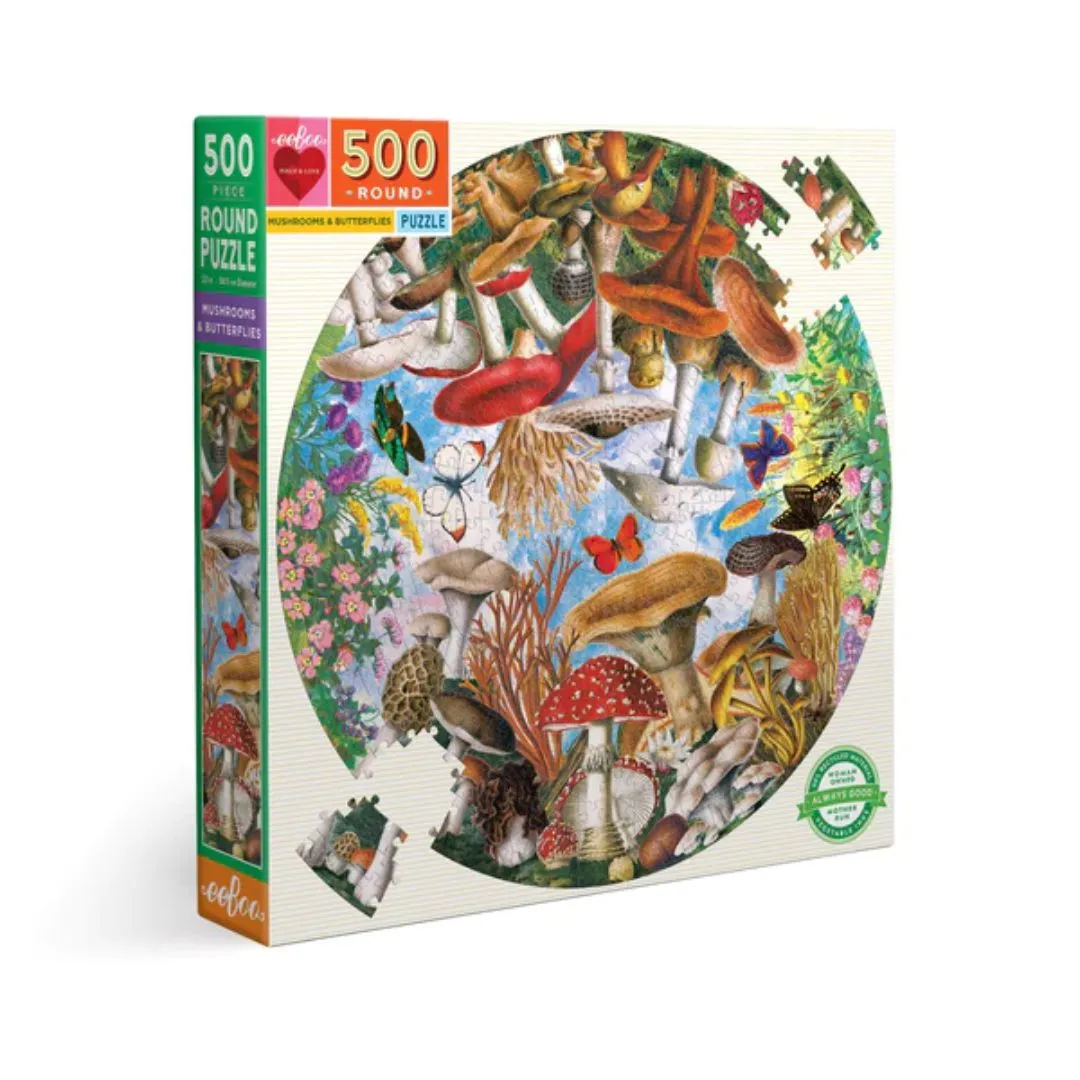 Mushroom  Butterflies 500 Piece Puzzle