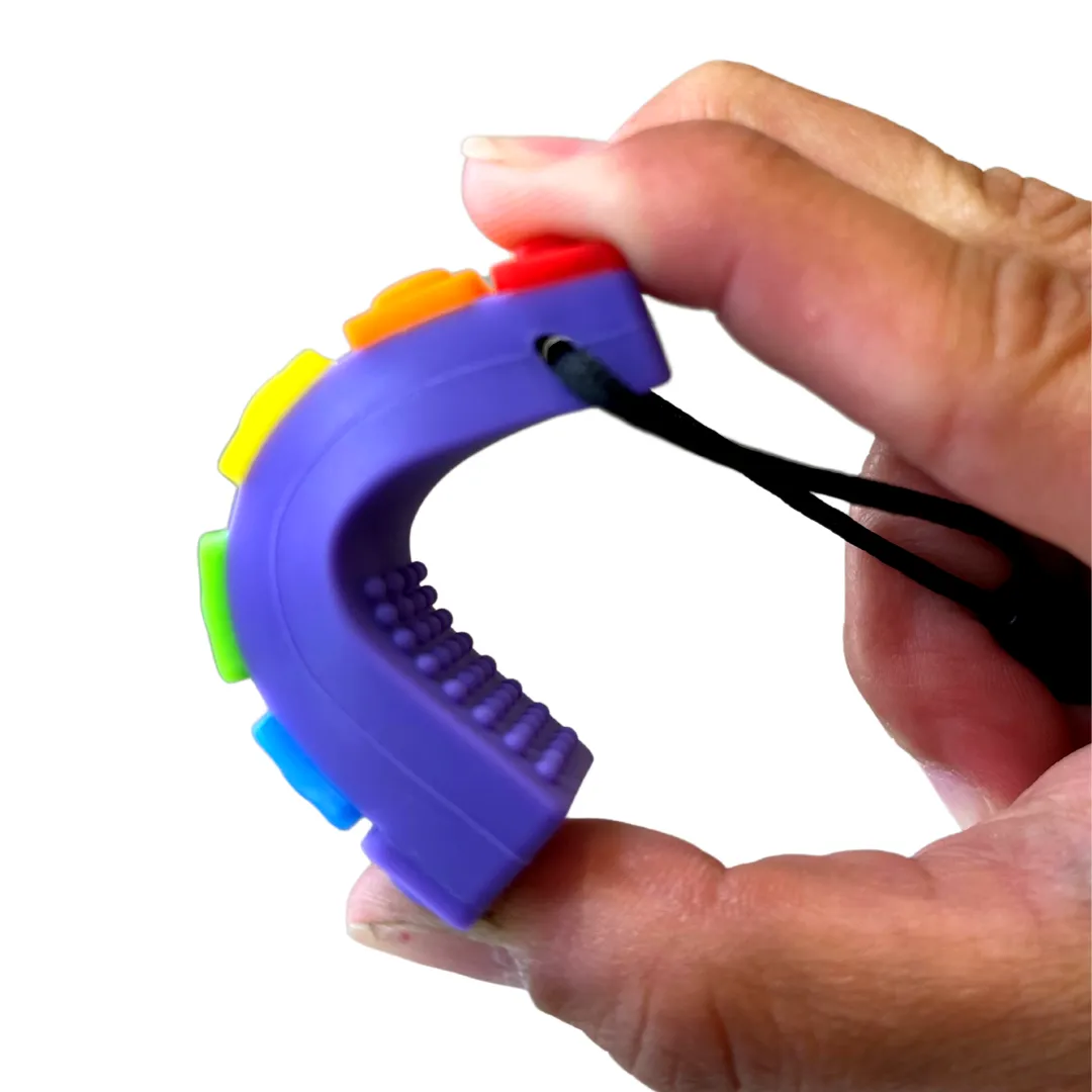 Rectangle Block Sensory Chew Necklace - Free Hygiene Case