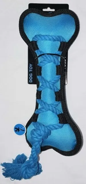 SCREAM CROSS ROPES TUG BONE 29CM LOUD BLUE
