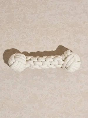 Westside Home White Roped Pet Bone with Ends
